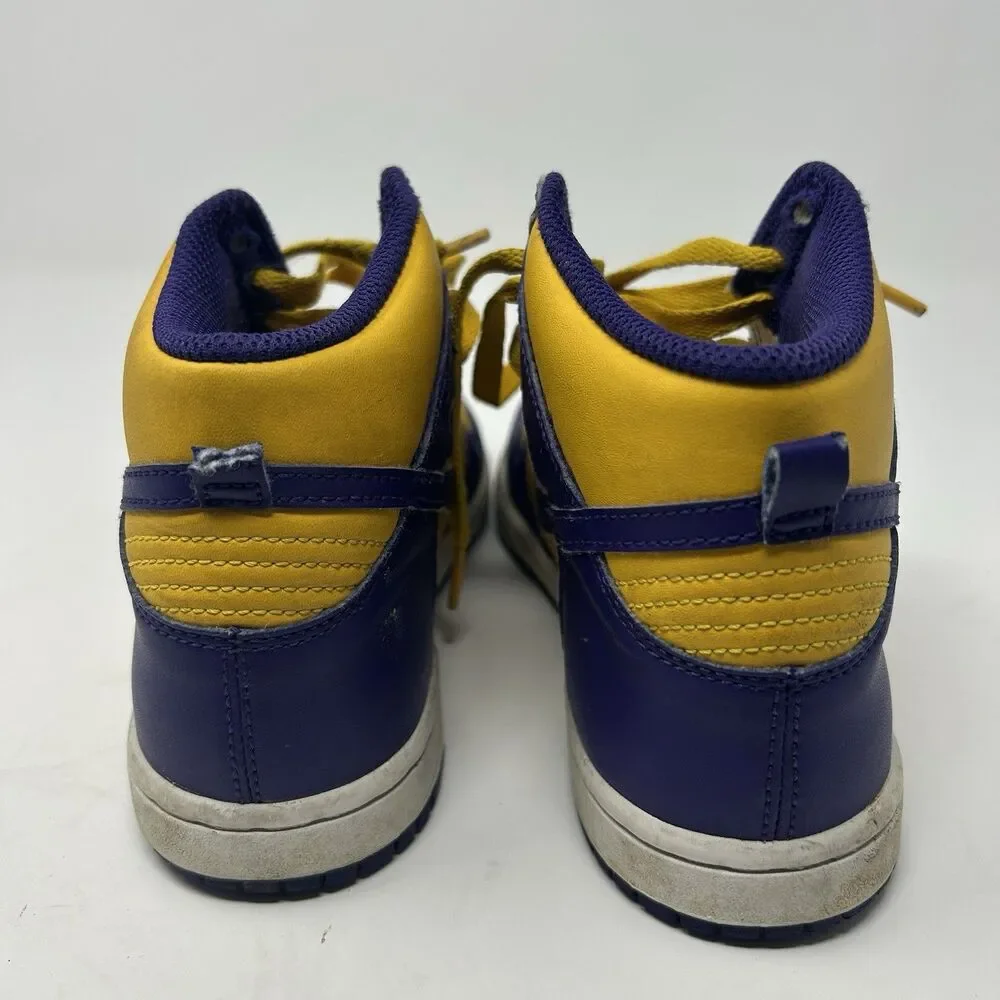 Nike Dunk High Lakers Purple Gold Preschool DZ4455-500 Kids Size 2Y